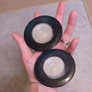 Crate&Barrel Blue Tealight Holders